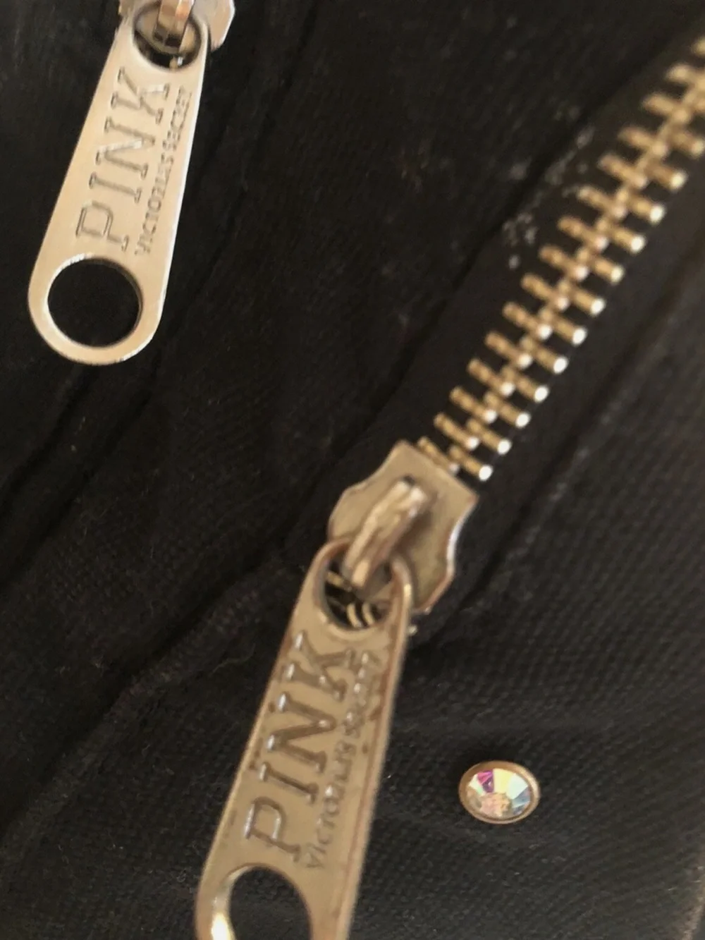 Victorias Secret Bling Campus Backpack Black With Iridescent Stones